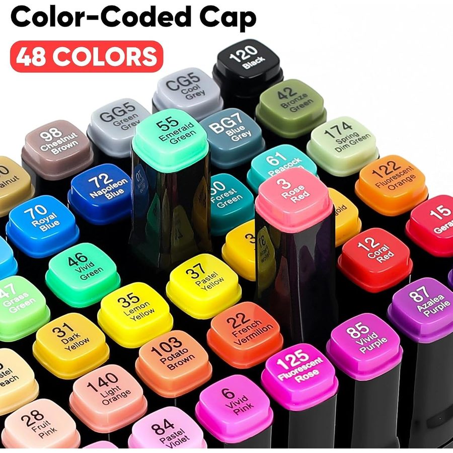 iBayam 80 Alcohol Markers, Dual Brush & Fine Tip, with Case — view 3