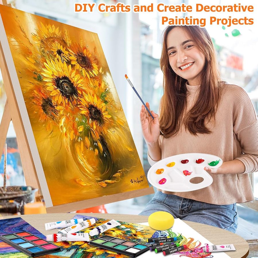 Soucolor 192-Piece Deluxe Art Set, Yellow-Brown Wooden Case — view 5