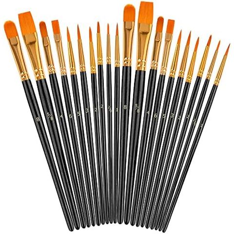 Soucolor Pointed Tip Paint Brushes, 20 Pieces in 10 Sizes