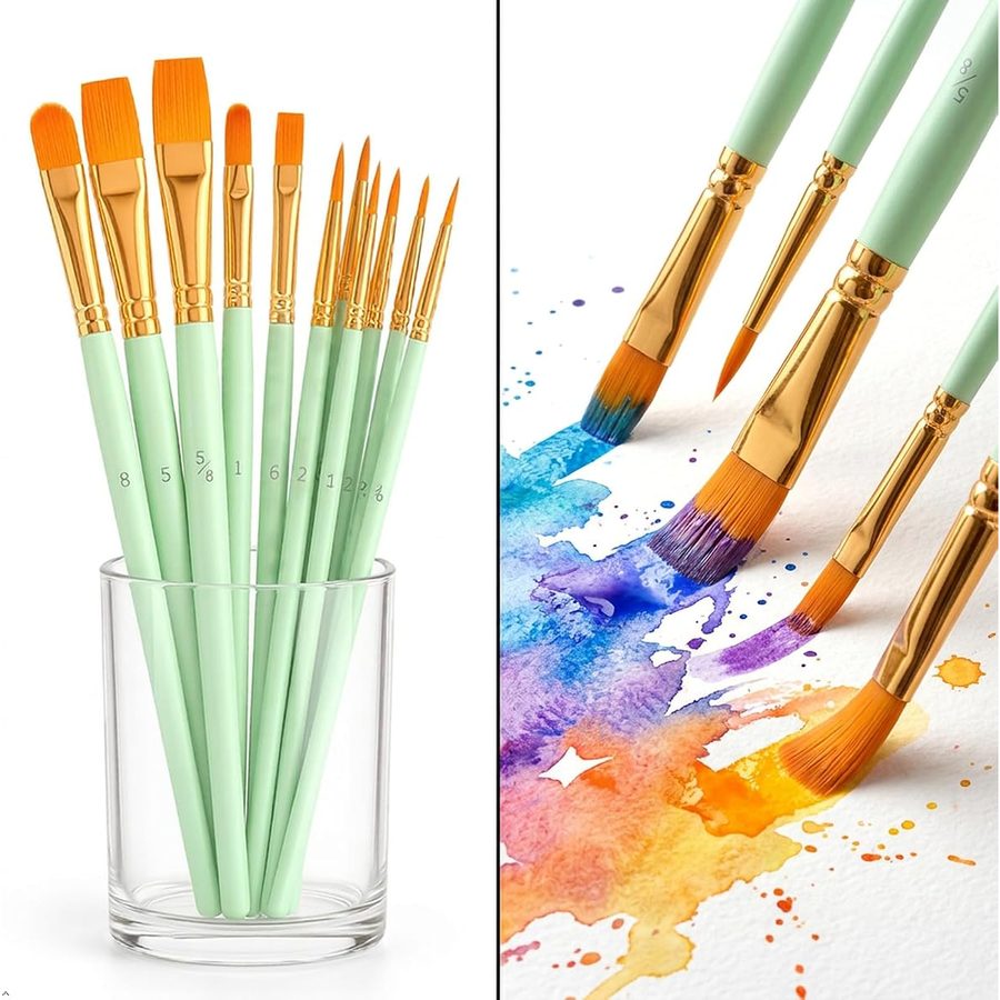 Soucolor 20-Piece Pointed Tip Paint Brush Set, 2 Packs of 10 — view 4