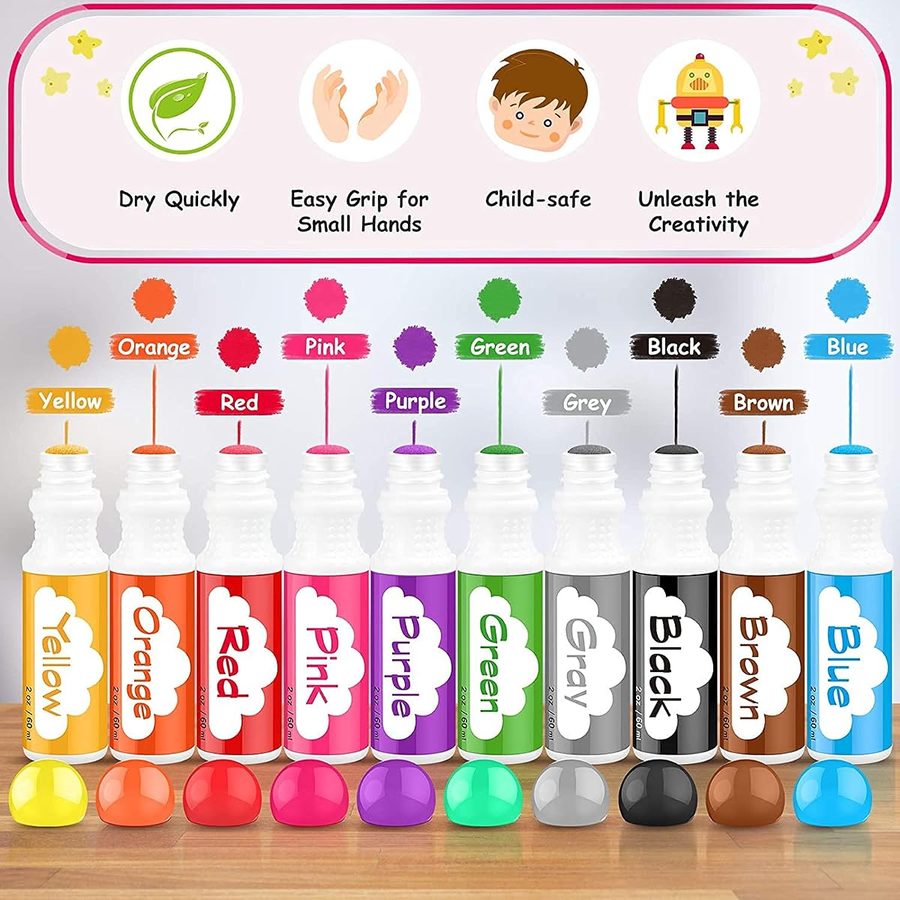 Soucolor 20 Washable Dot Markers, 10 Colors, 2 Activity Books — view 2