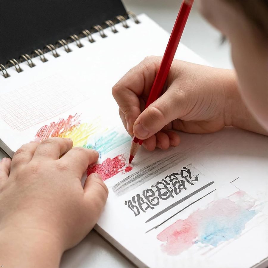 Soucolor 72 Colored Pencils + 9x12 in Brown Sketch Book Set — view 4