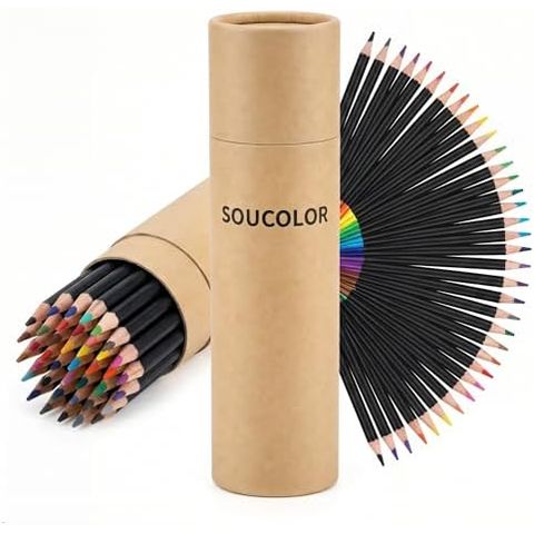 Soucolor 72 Colored Pencils Set with Cylinder Case