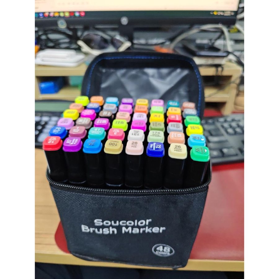 Soucolor 80 Alcohol Markers, Chisel + Fine Tips, Case & Holders — view 2