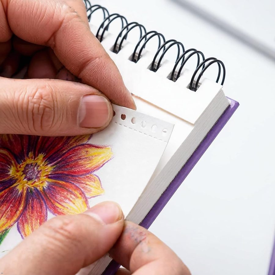 Soucolor 9x12 in Spiral Sketchbook, 100 Sheets, Purple Cover — view 3