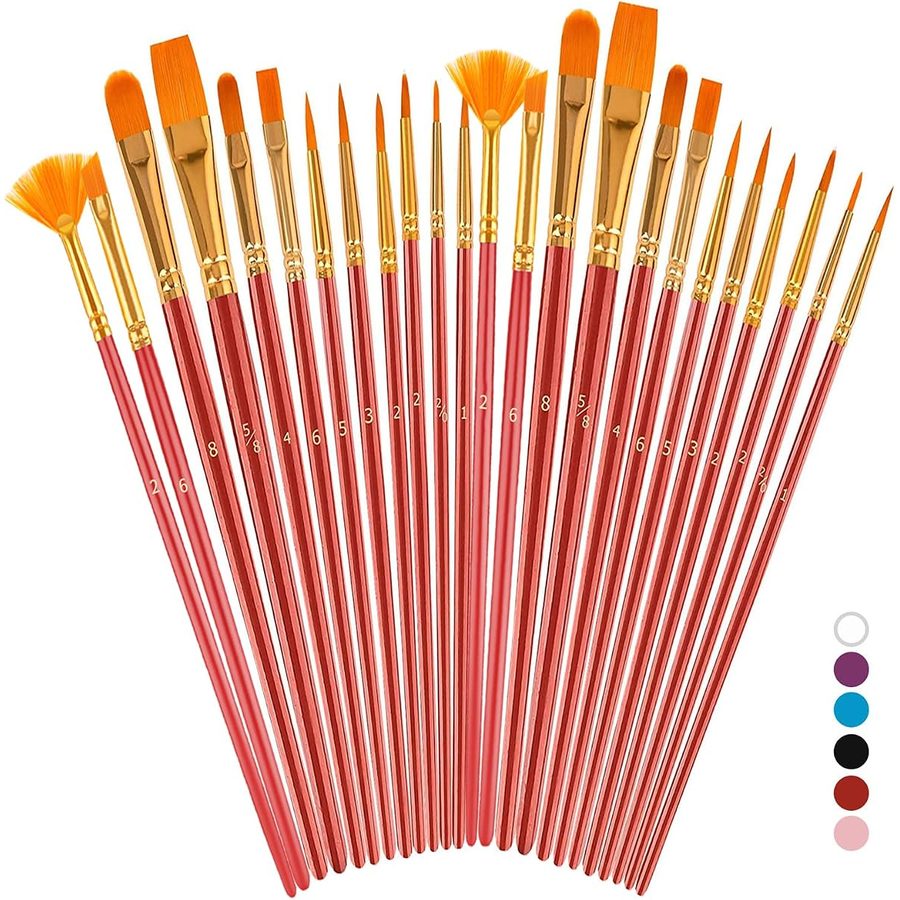 Soucolor Acrylic Paint Brush Set, 24 Brushes in 12 Sizes, 2-Pack — view 2